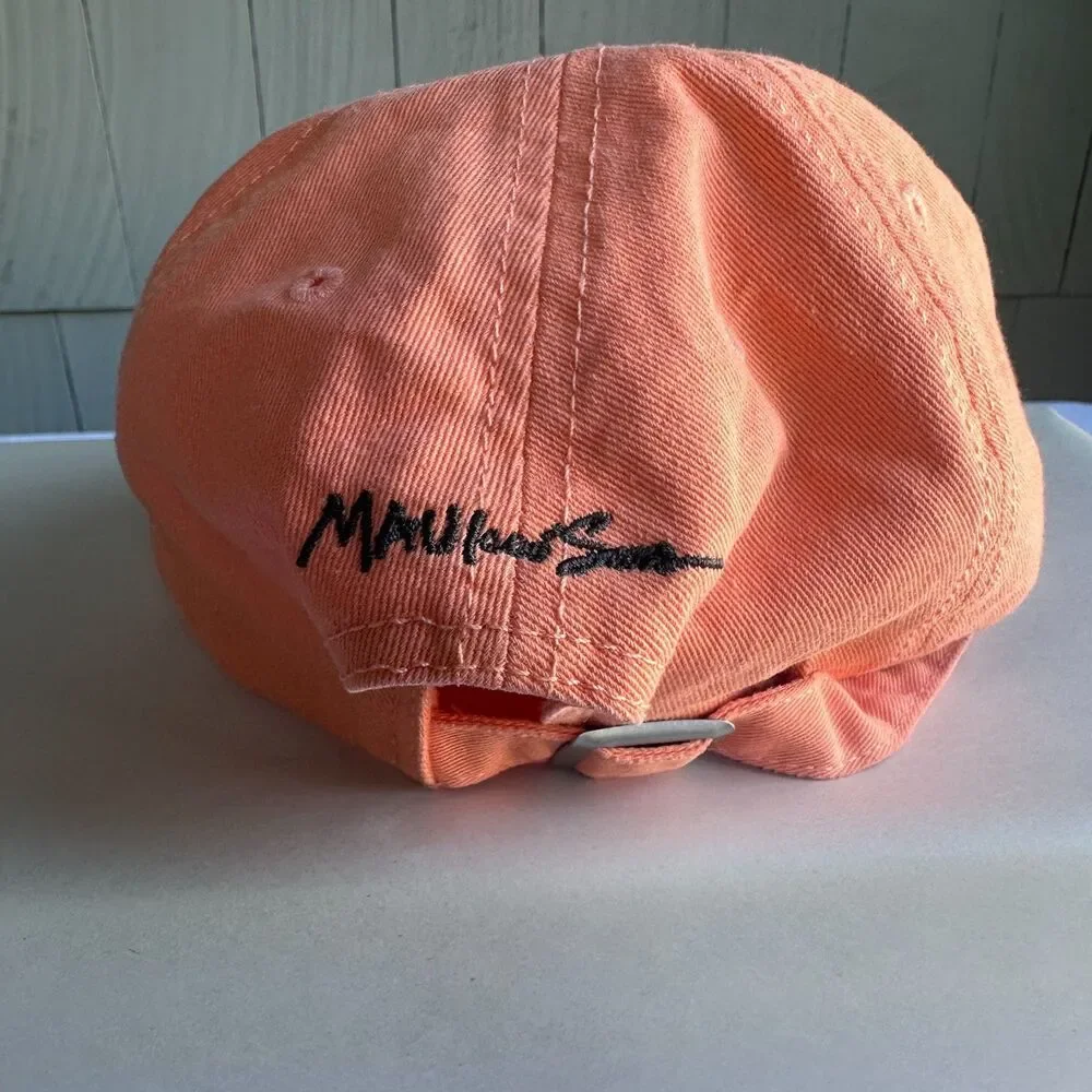 Maui and Sons Hat Adjustable Cotton Surfing Beach Cap Orange 80's Retro